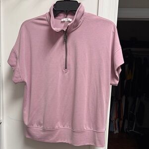 Cable & Gauge Mauve Half-Zip Sweatshirt